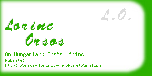 lorinc orsos business card